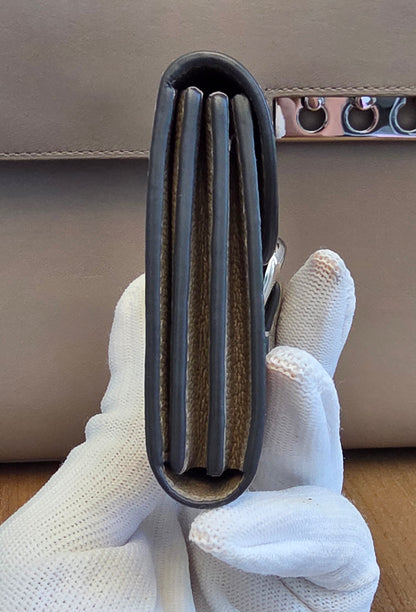 Delvaux Brillant Leather Wallet in Taupe Greige