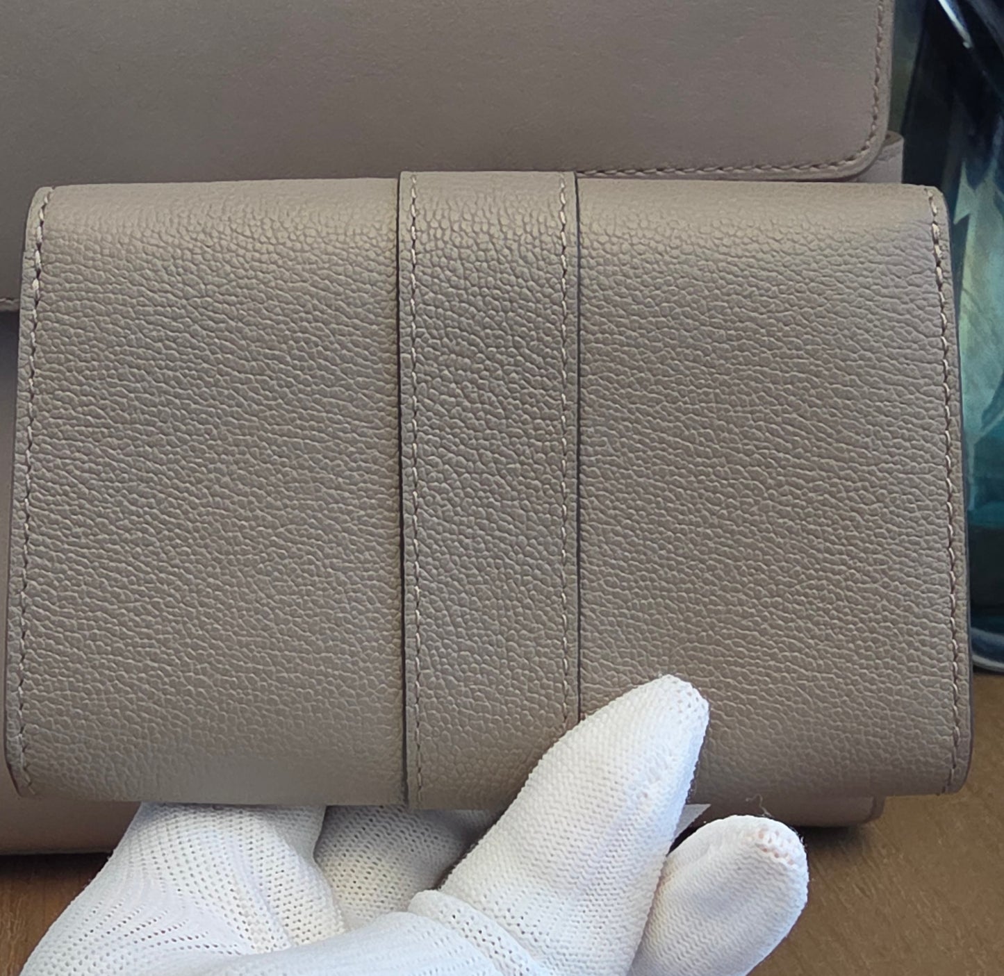 Delvaux Brillant Leather Wallet in Taupe Greige