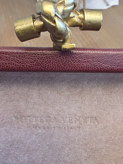 Bottega Veneta Intrecciato Leather Knot Clutch in Blush Multi-Tone