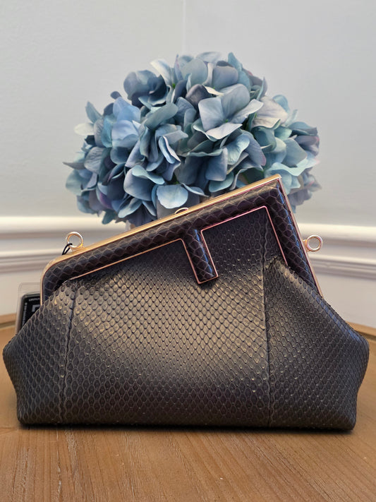 Fendi First Small Python Clutch Bag
