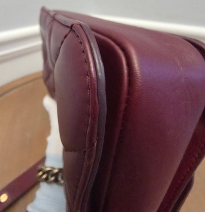 Chanel Burgundy Lambskin Quilted Flap Bag with Aged Gold Hardware
