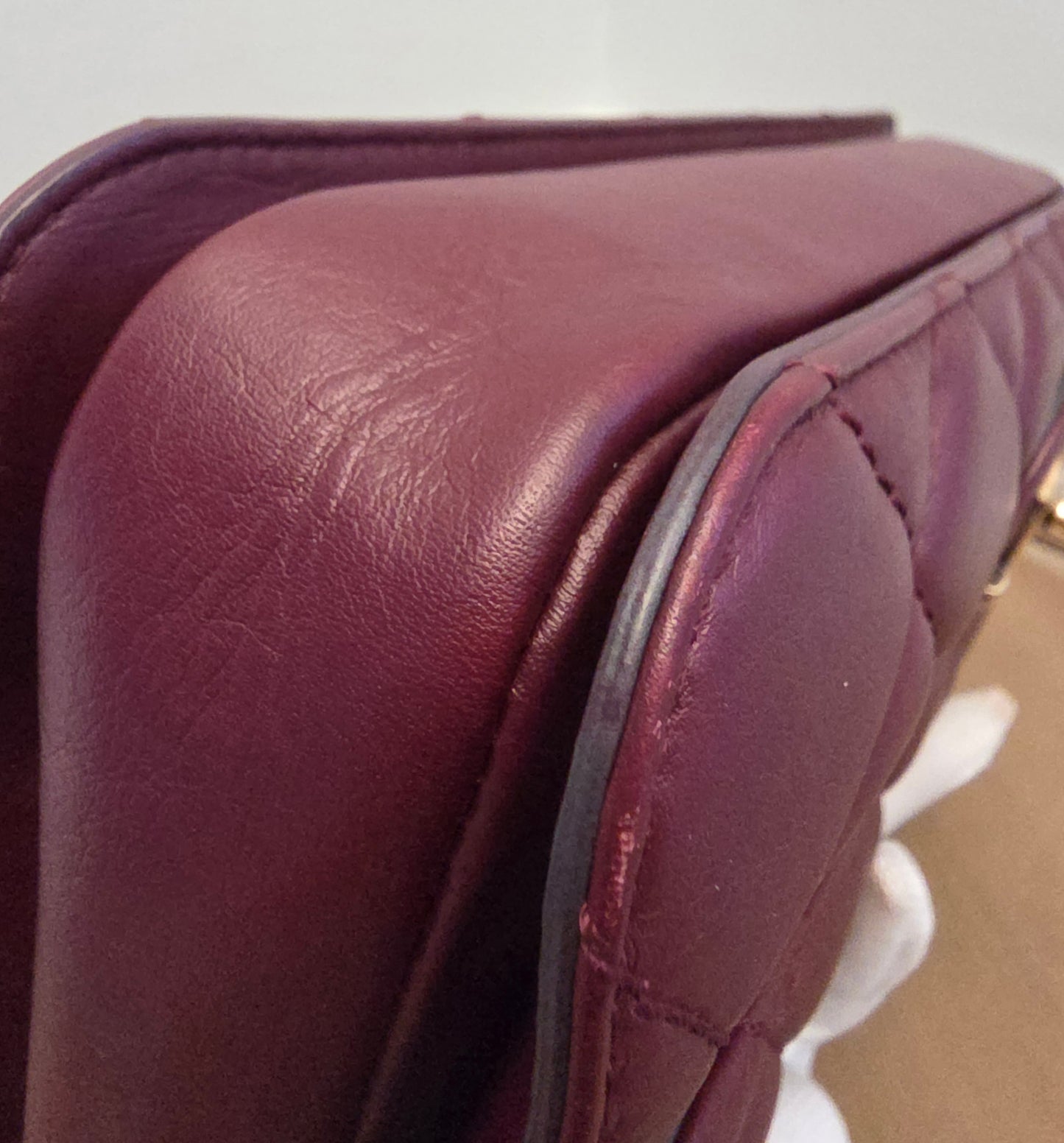Chanel Burgundy Lambskin Quilted Flap Bag with Aged Gold Hardware
