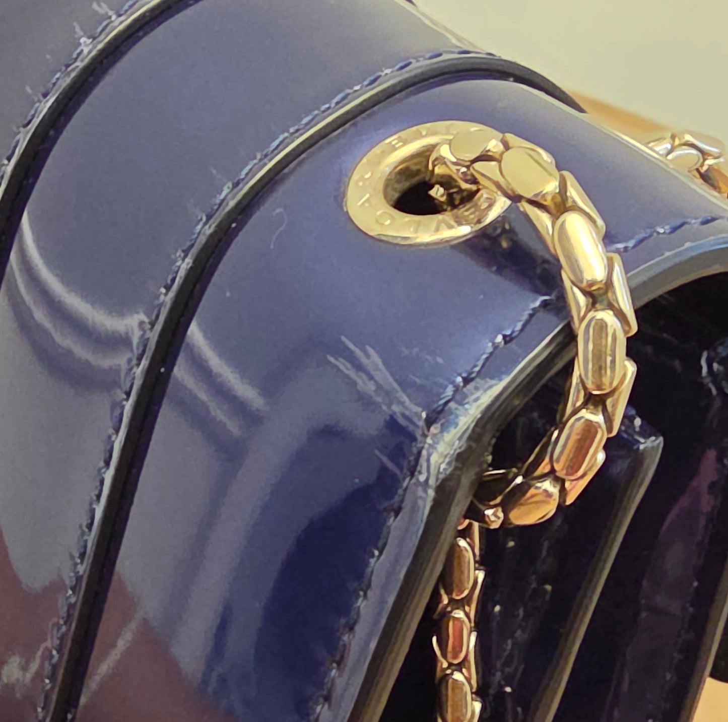 Bvlgari Serpenti Forever Patent Leather Shoulder Bag | Sapphire Blue