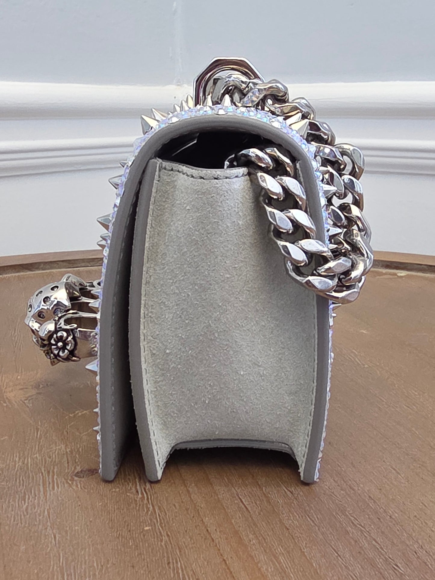 Alexander McQueen Crystal Studded Knuckle Box Clutch Bag