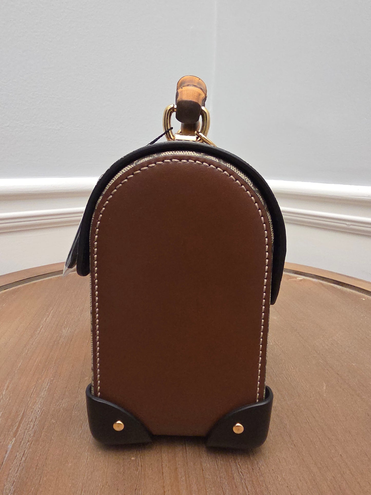 Gucci Bamboo Top Handle Bag GG Supreme Canvas | Tiny Rich Aunt Energy