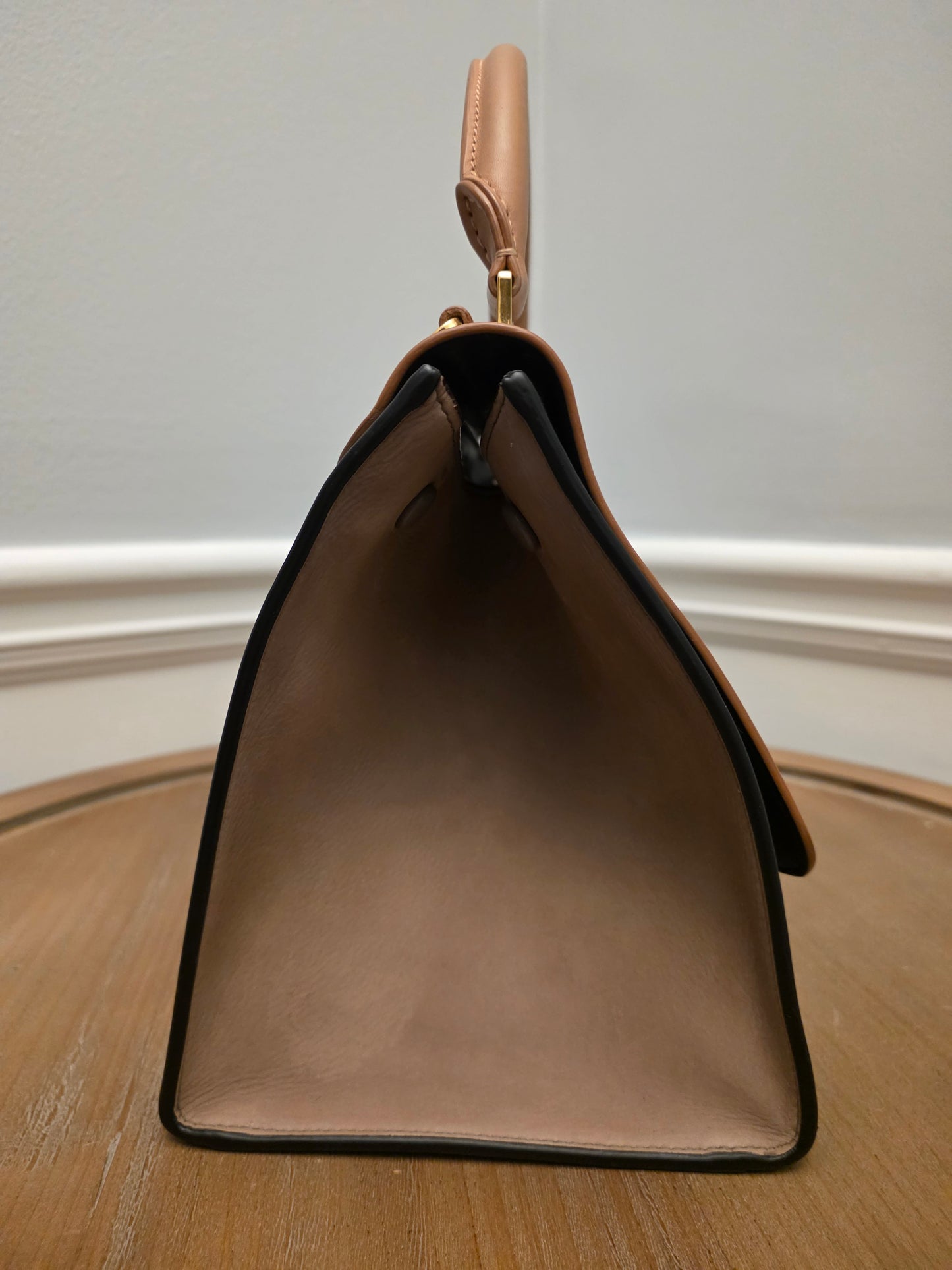 Céline Medium Trapeze Bag – Blush & Black Smooth Calfskin | Phoebe Philo Era