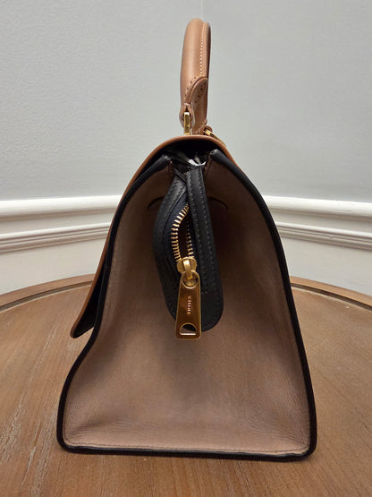 Céline Medium Trapeze Bag – Blush & Black Smooth Calfskin | Phoebe Philo Era