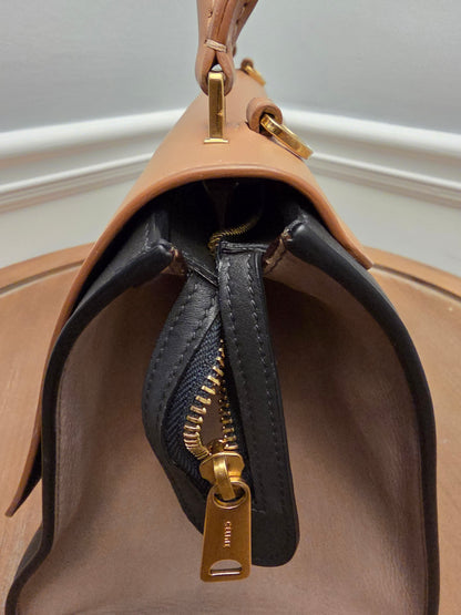 Céline Medium Trapeze Bag – Blush & Black Smooth Calfskin | Phoebe Philo Era