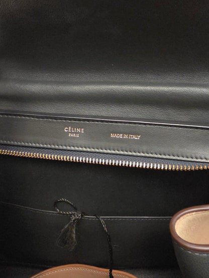 Céline Medium Trapeze Bag – Blush & Black Smooth Calfskin | Phoebe Philo Era