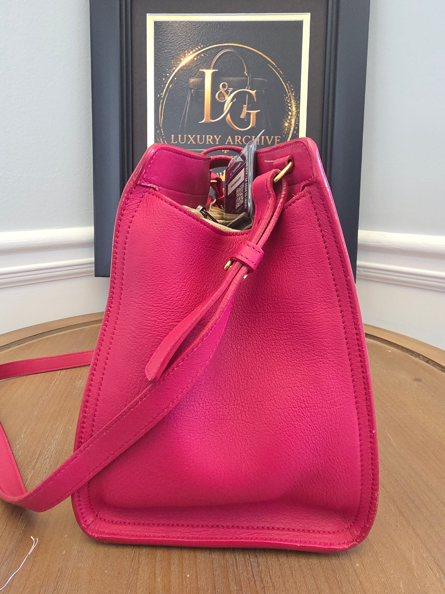 Saint Laurent Cabas Y Tote — Berry Pink Leather Beauty 💕✨