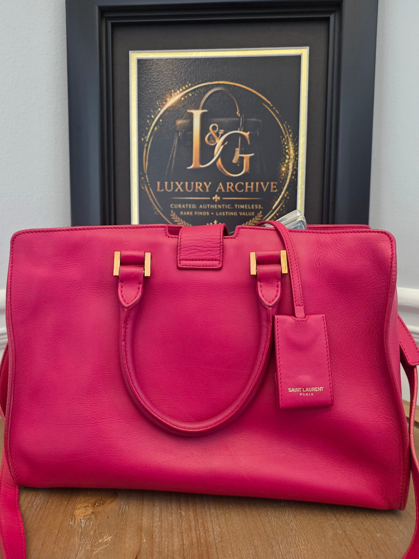 Saint Laurent Cabas Y Tote — Berry Pink Leather Beauty 💕✨