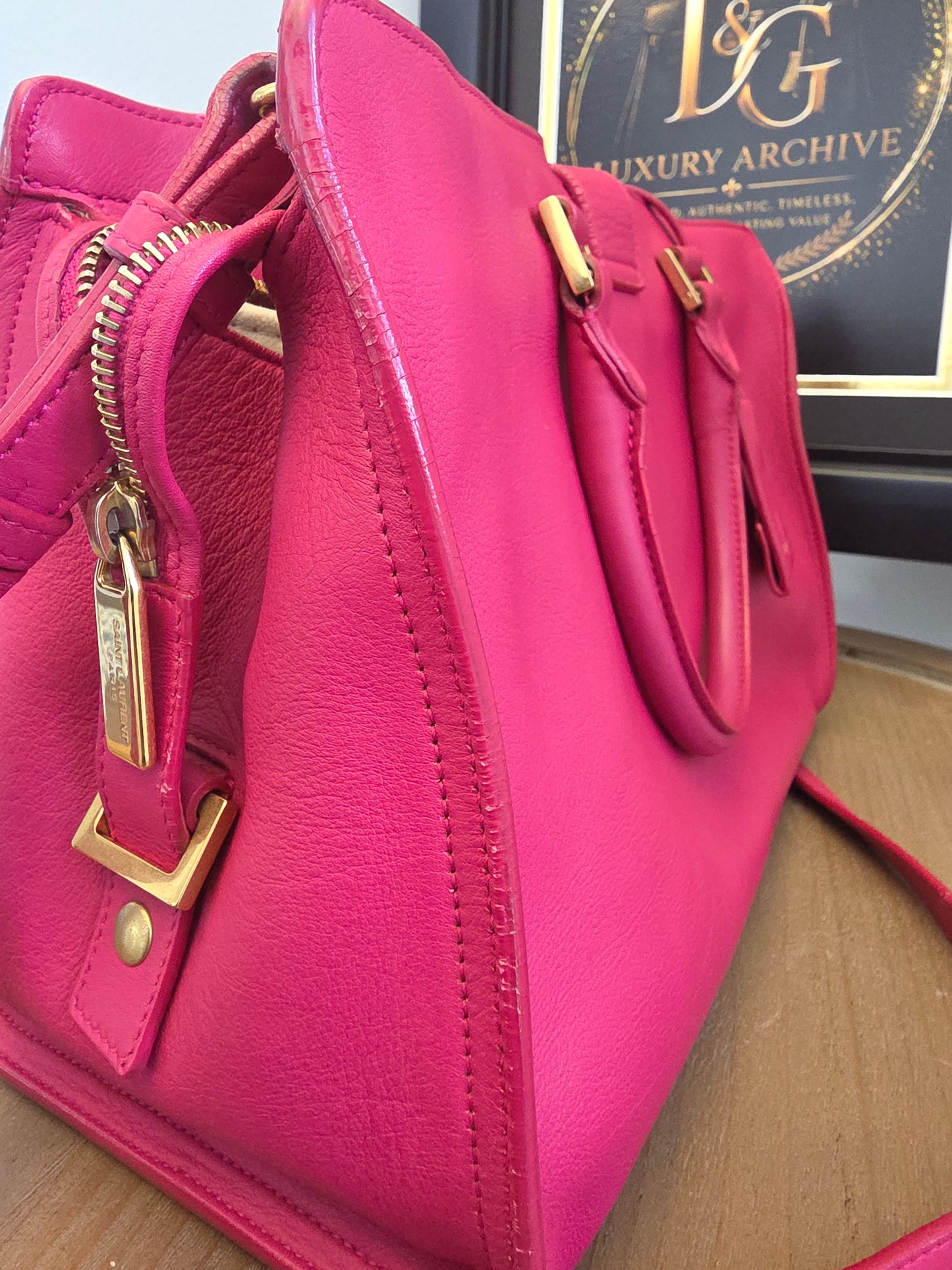 Saint Laurent Cabas Y Tote — Berry Pink Leather Beauty 💕✨