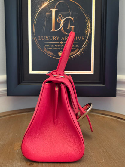 Delvaux Brillant Mini Neon Pink Crispy Calf Leather | Silver Hardware