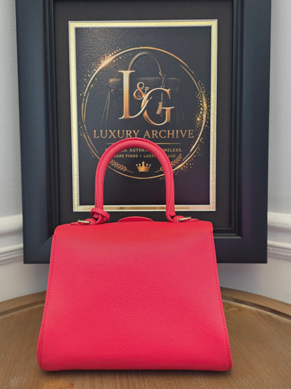 Delvaux Brillant Mini Neon Pink Crispy Calf Leather | Silver Hardware