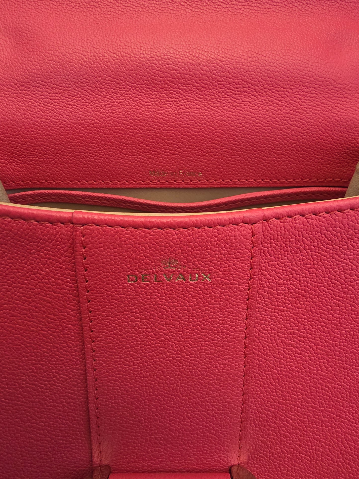 Delvaux Brillant Mini Neon Pink Crispy Calf Leather | Silver Hardware