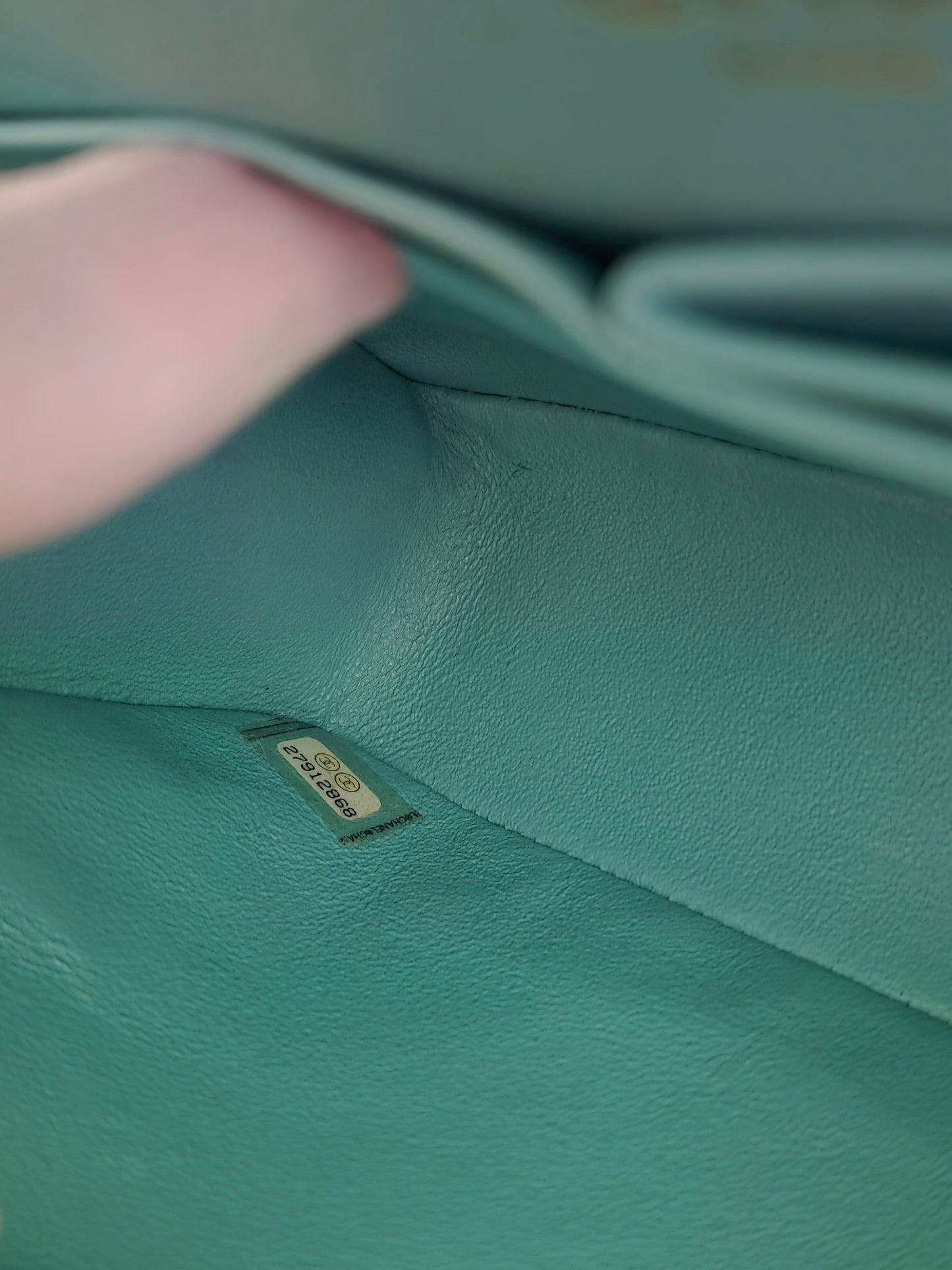 Chanel Classic Flap Medium  Turquoise / Tiffany Blue Lambskin with Brushed Gold Hardware Serial: 27-series | Made in France
