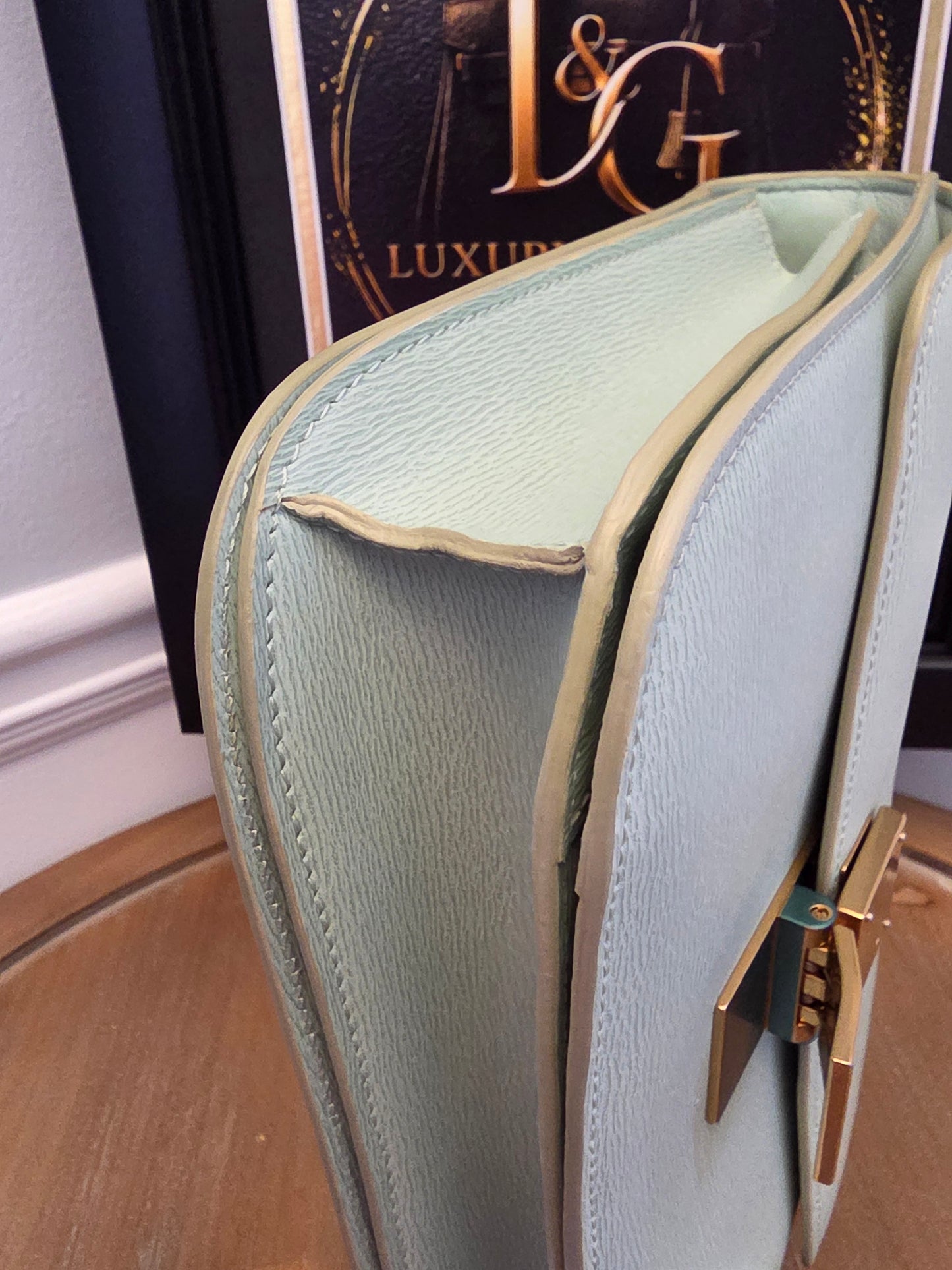 CÉLINE Classic Box Bag – Pale Celadon / Ice Mint Leather with Gold Hardware