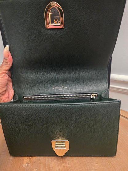 Christian Dior Diorama Flap Bag – Forest Green & Gold Hardware ✨