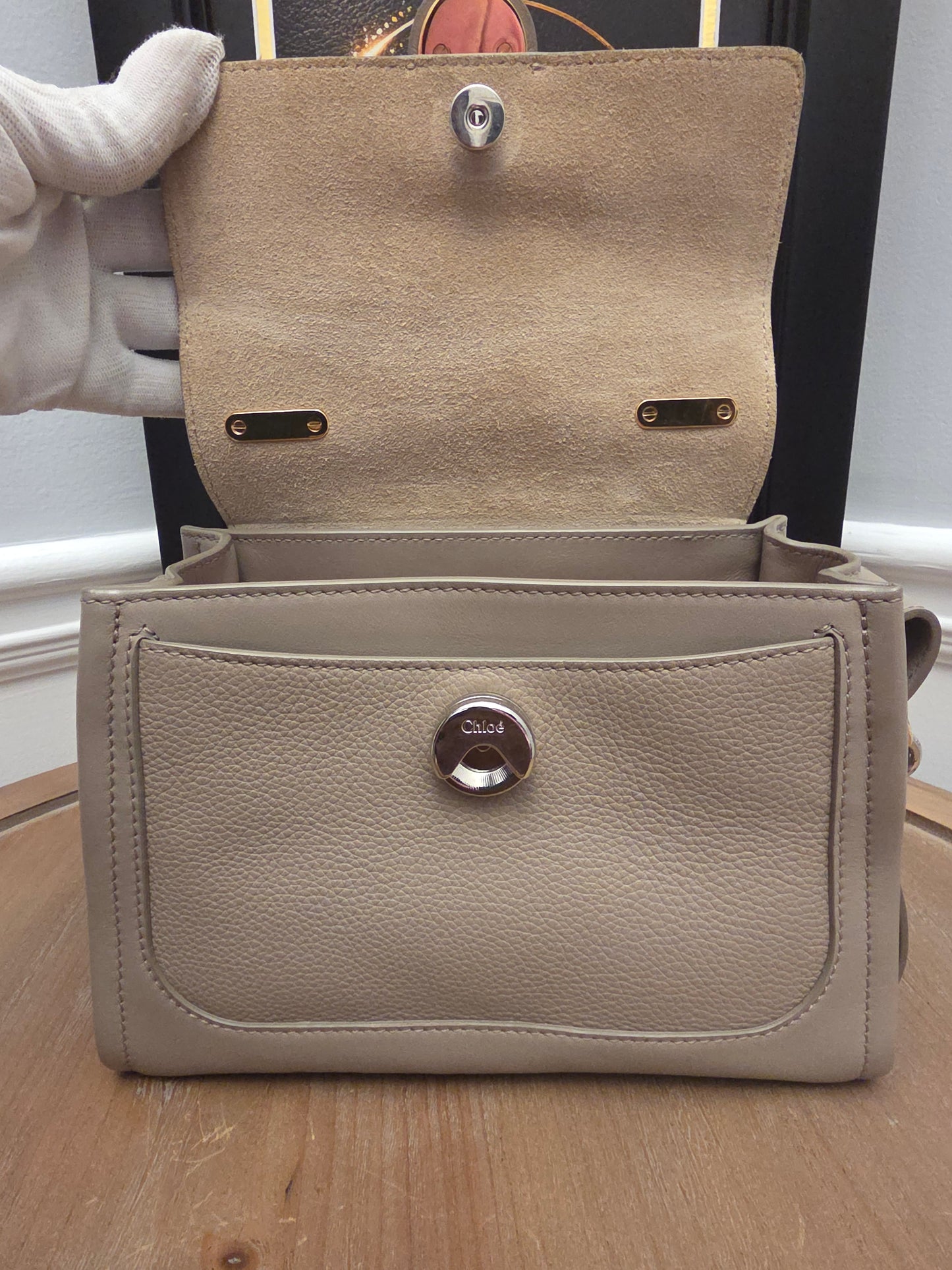Chloé Small Tess Day Bag in Motty Grey Leather