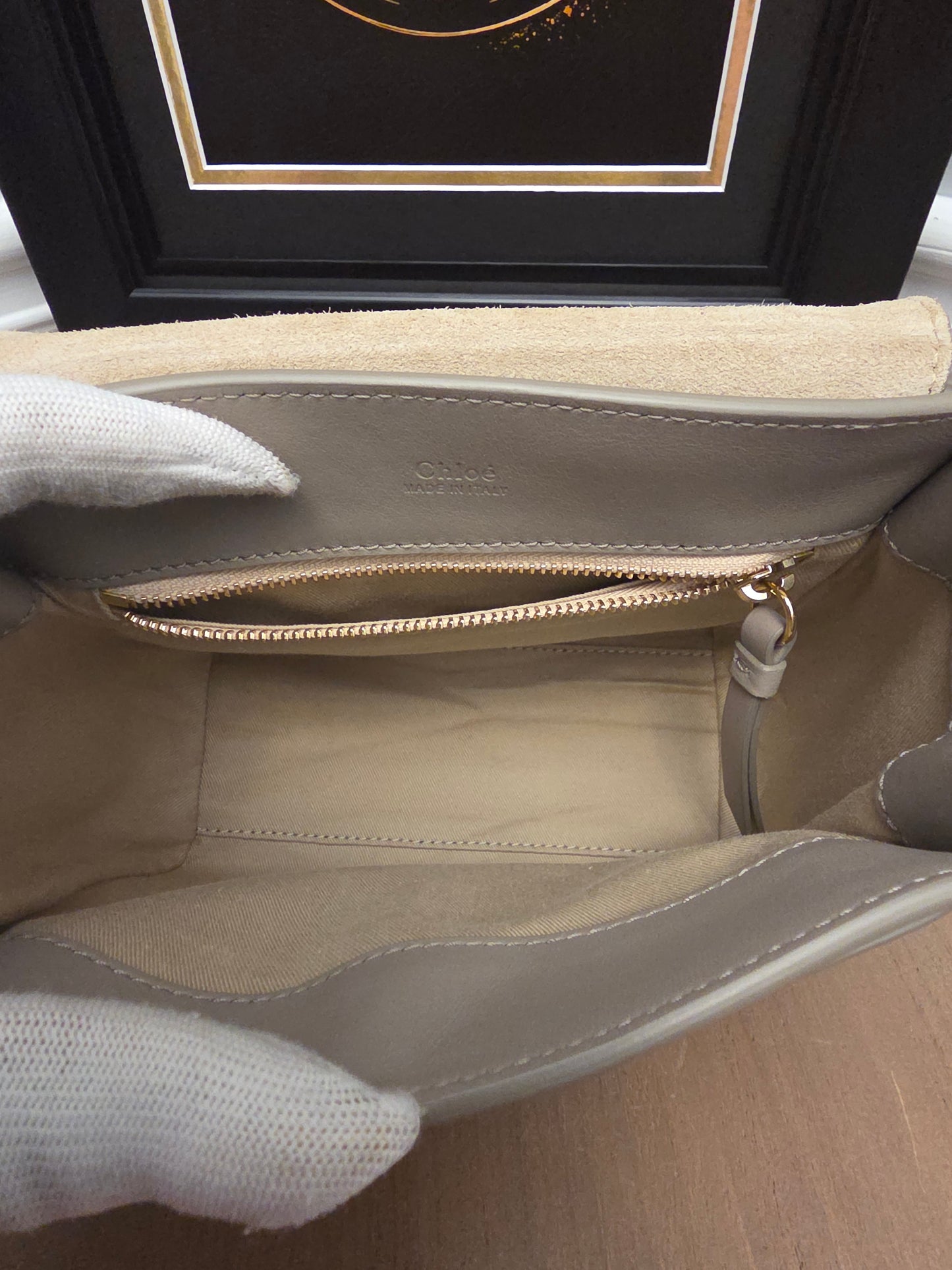 Chloé Small Tess Day Bag in Motty Grey Leather