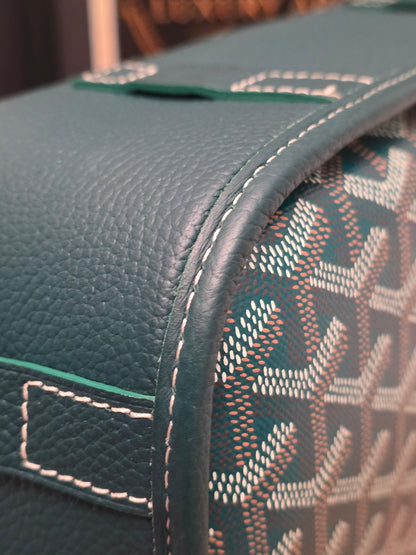 Goyard Belvédère PM Messenger Bag — Green Goyardine Canvas & Leather