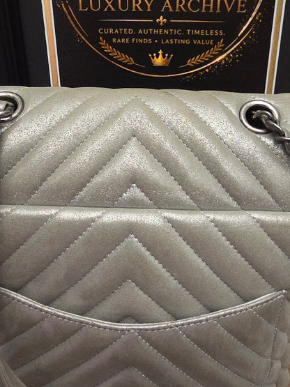 Chanel Chevron Backpack — Metallic Champagne / Pearlized Calfskin