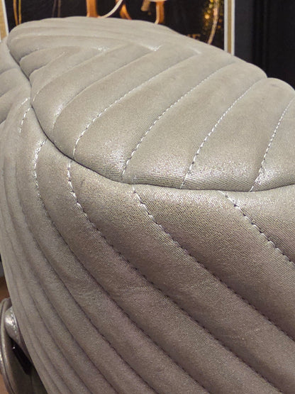 Chanel Chevron Backpack — Metallic Champagne / Pearlized Calfskin