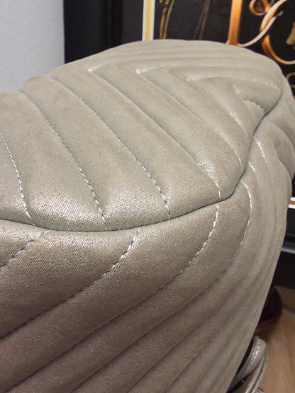 Chanel Chevron Backpack — Metallic Champagne / Pearlized Calfskin
