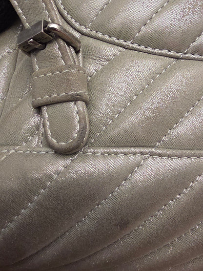 Chanel Chevron Backpack — Metallic Champagne / Pearlized Calfskin
