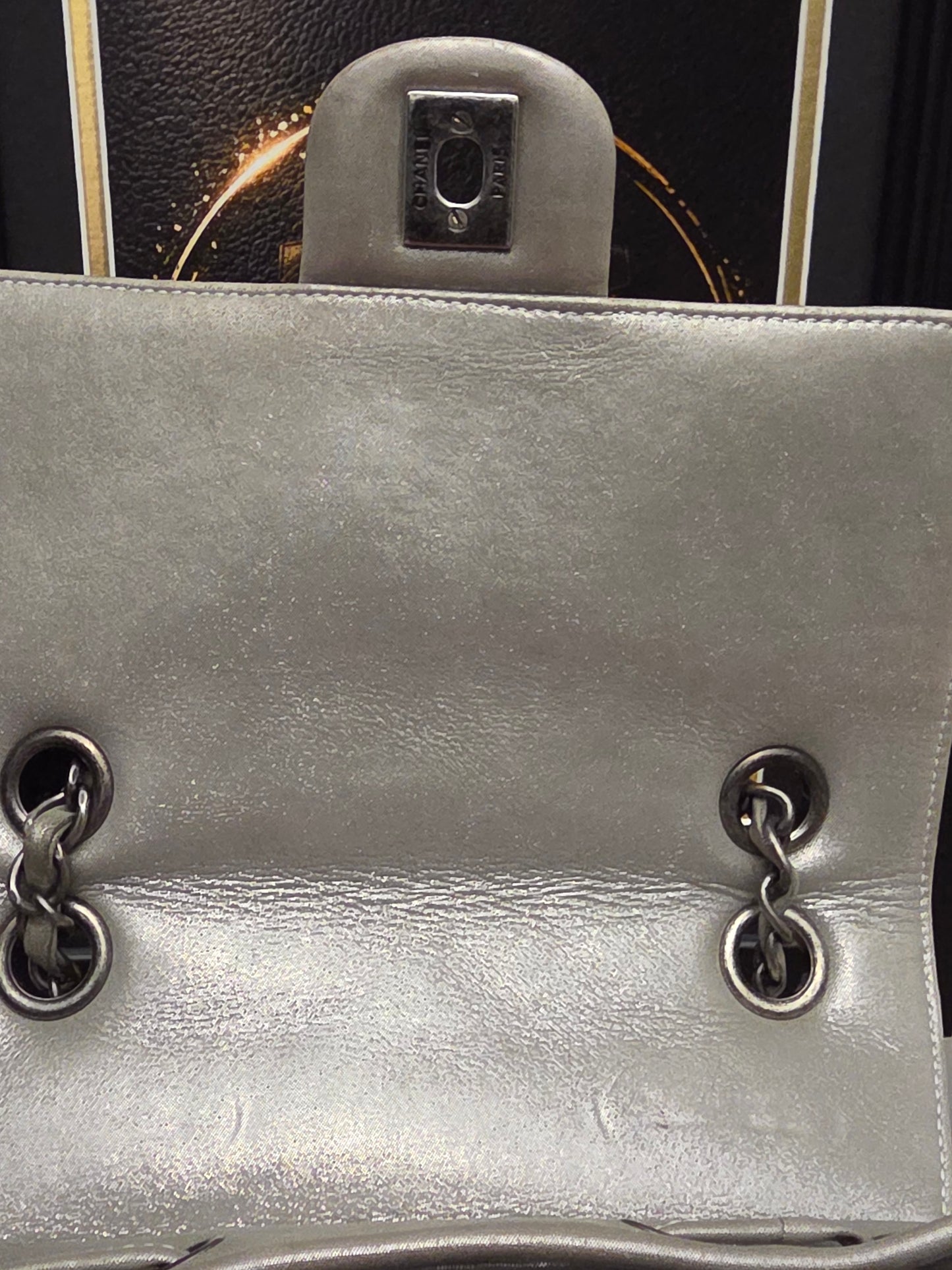 Chanel Chevron Backpack — Metallic Champagne / Pearlized Calfskin