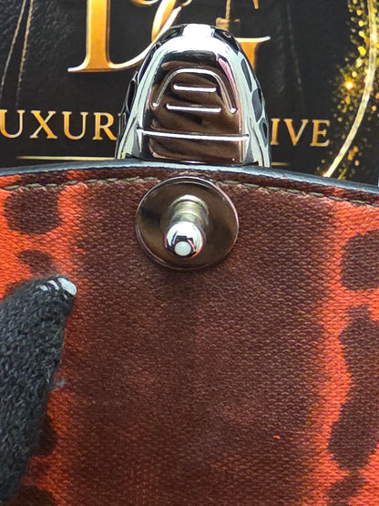 BVLGARI SERPENTI CHAIN SHOULDER BAGBurnt Orange Exotic Print Leather with Enamel Snake Head Closure