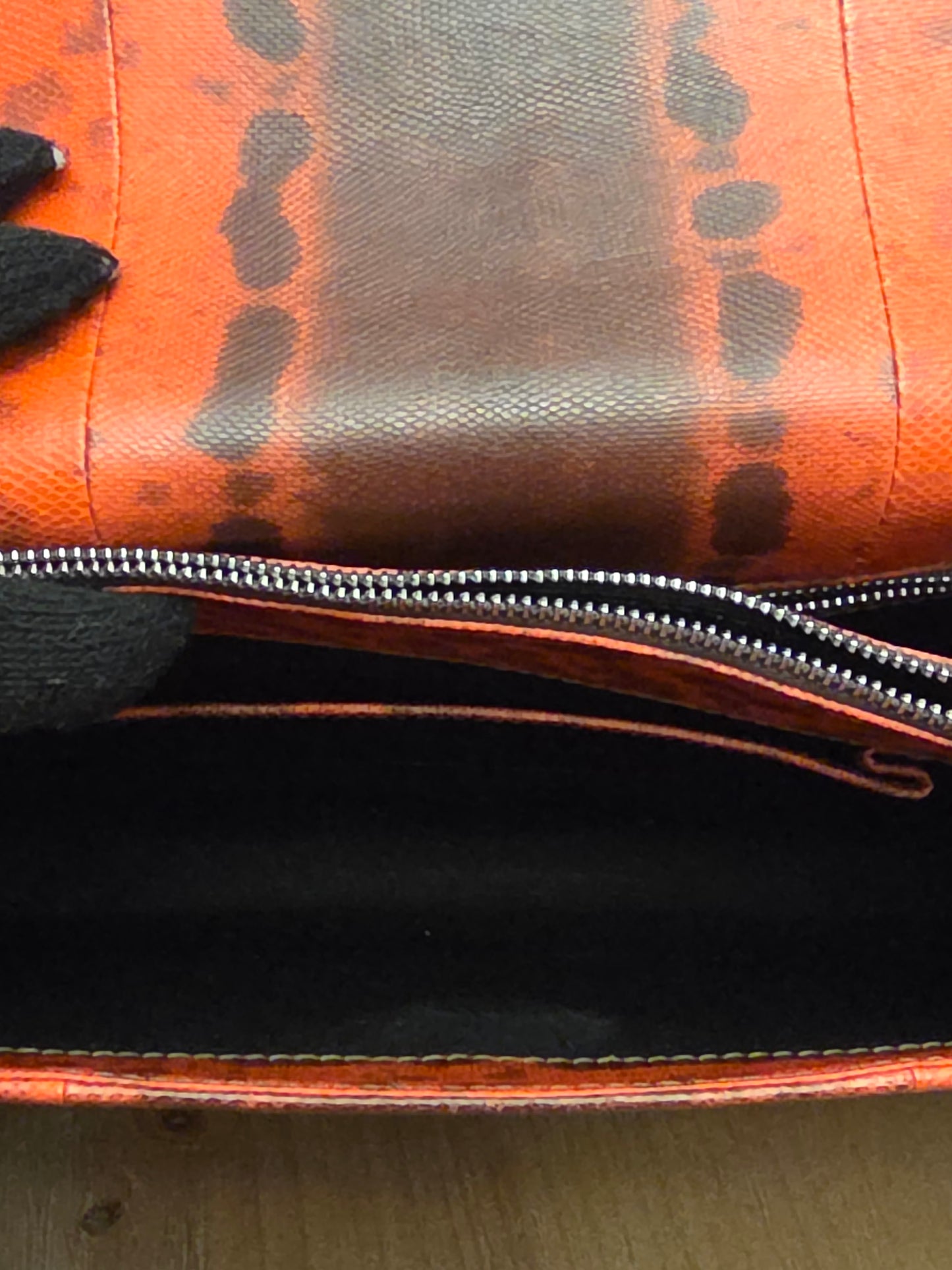 BVLGARI SERPENTI CHAIN SHOULDER BAGBurnt Orange Exotic Print Leather with Enamel Snake Head Closure