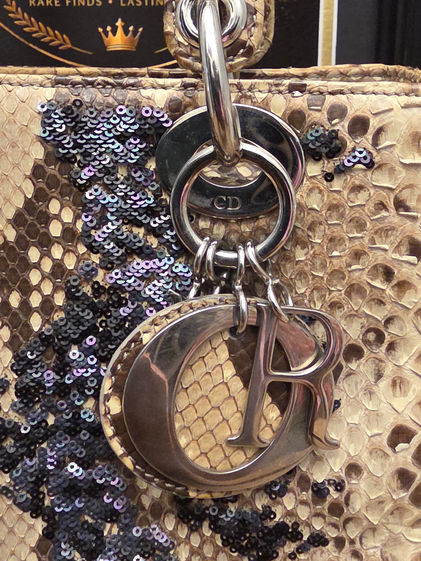 Christian Dior Limited Edition Python Sequin Lady Dior
