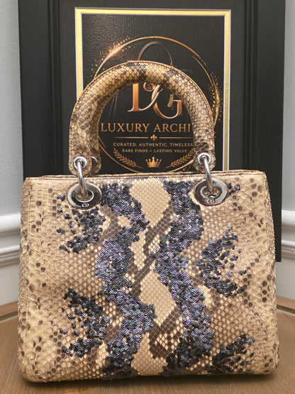 Christian Dior Limited Edition Python Sequin Lady Dior