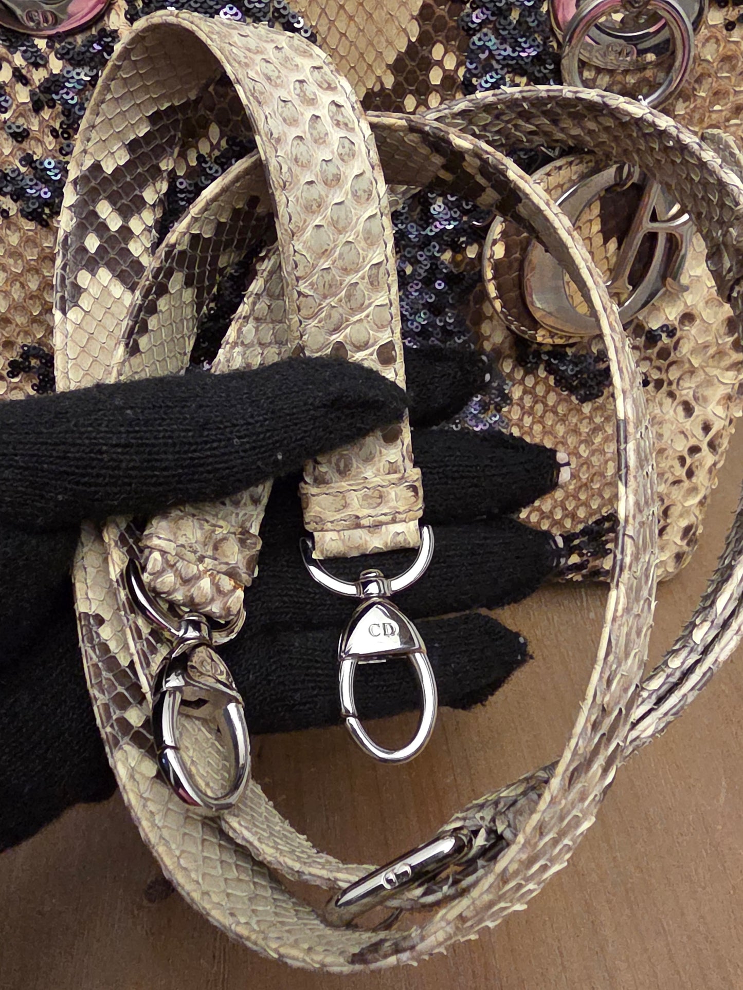Christian Dior Limited Edition Python Sequin Lady Dior