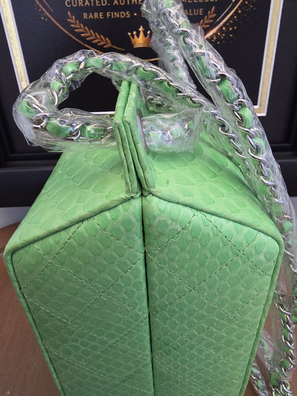 Chanel Lime Green Python Vanity Bag