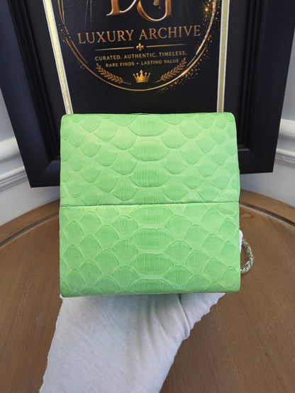 Chanel Lime Green Python Vanity Bag