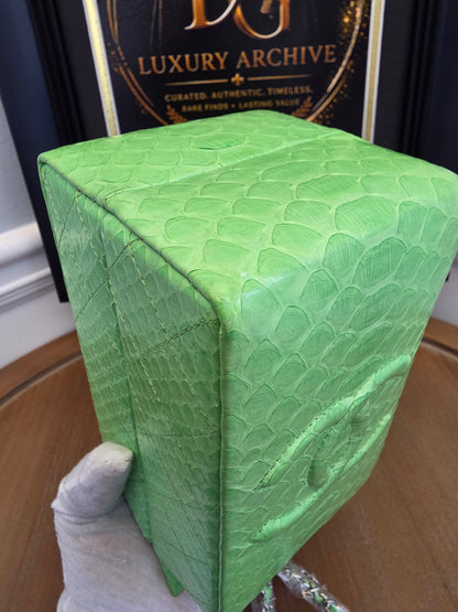 Chanel Lime Green Python Vanity Bag