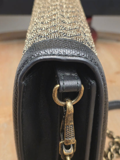 Bottega Veneta Intrecciato Olimpia Knot Shoulder Bag Metallic Bronze & Black