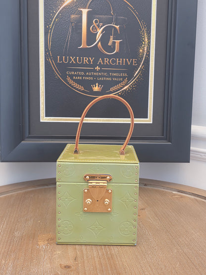 Louis Vuitton Vernis Boîte Flacon Vanity Case in Lime Green & Baby Blue