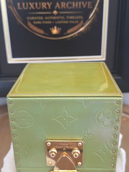 Louis Vuitton Vernis Boîte Flacon Vanity Case in Lime Green & Baby Blue