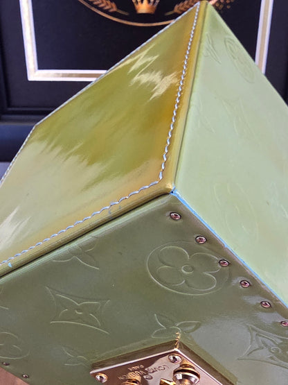 Louis Vuitton Vernis Boîte Flacon Vanity Case in Lime Green & Baby Blue