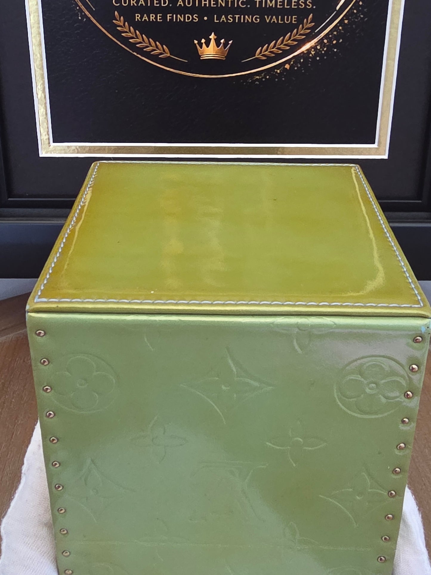 Louis Vuitton Vernis Boîte Flacon Vanity Case in Lime Green & Baby Blue