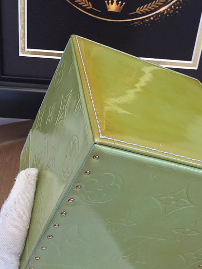 Louis Vuitton Vernis Boîte Flacon Vanity Case in Lime Green & Baby Blue
