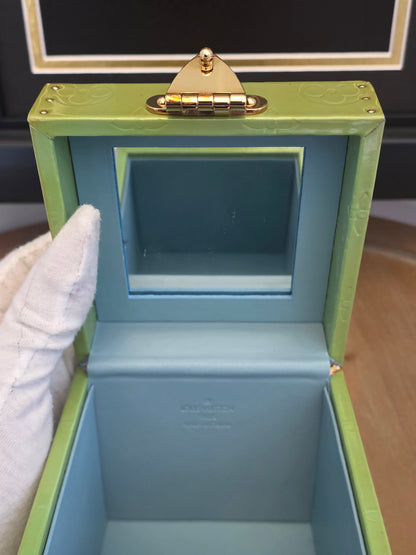 Louis Vuitton Vernis Boîte Flacon Vanity Case in Lime Green & Baby Blue