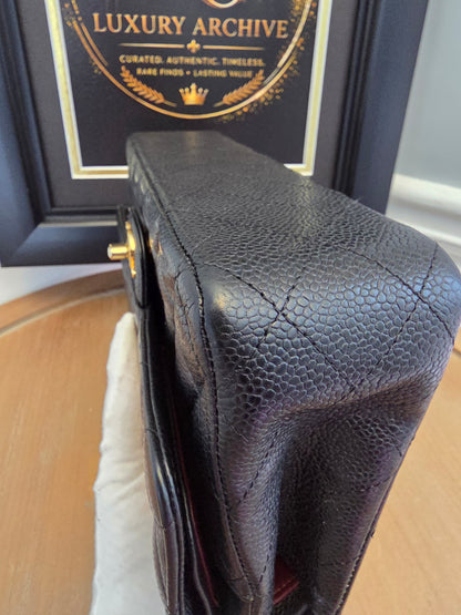 Chanel Medium Classic Double Flap Bag Black Caviar Leather | Gold Hardware | 20 Series