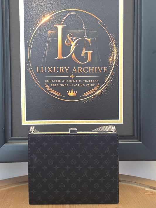 Louis Vuitton Monogram Eclipse Petite Malle Clutch Crossbody Bag