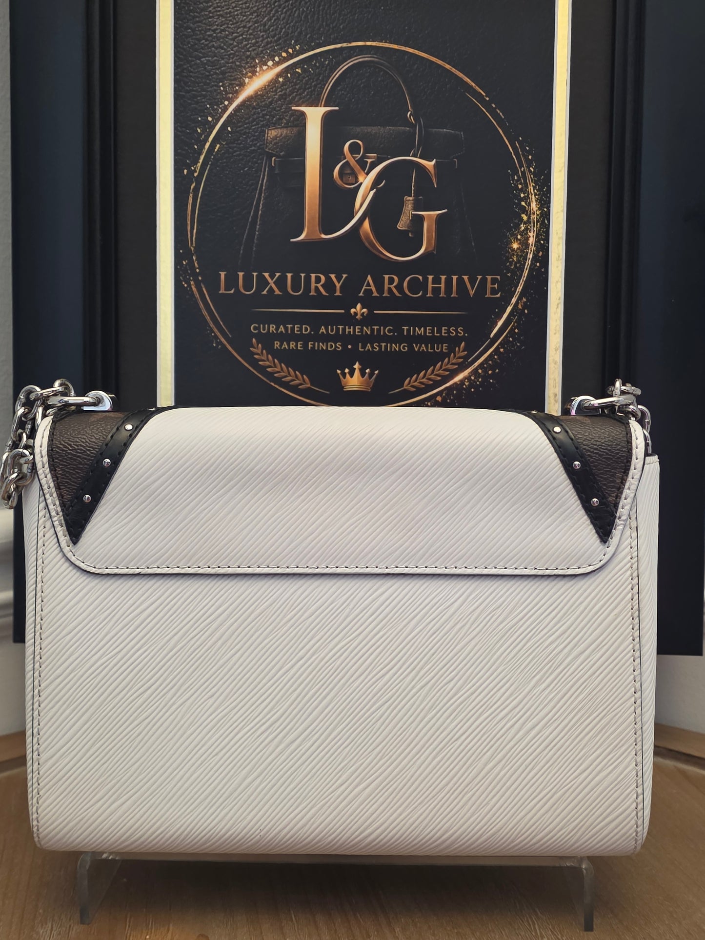 Louis Vuitton Twist MM Epi Leather & Monogram Reverse Chain Bag – White/Black  Price