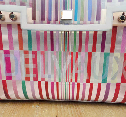 Delvaux Limited Edition Transparent Multicolor Brilliant MM PVC Top Handle Bag