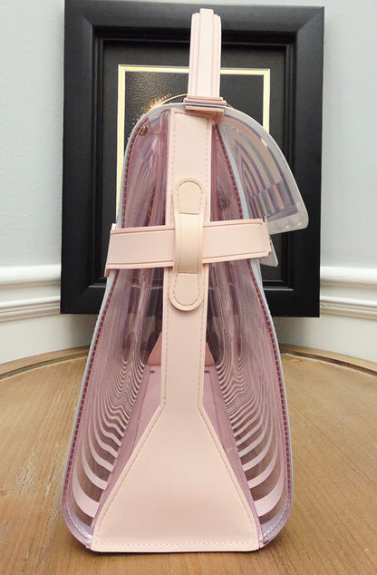 Delvaux Limited Edition Transparent Multicolor Brilliant MM PVC Top Handle Bag